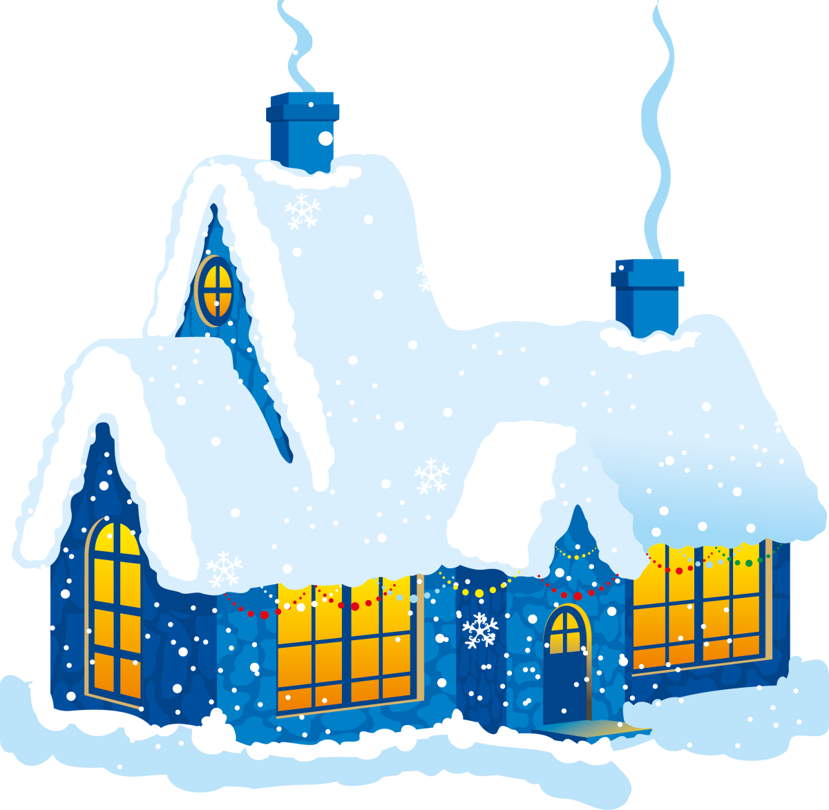 Зимний домик на прозрачном фоне