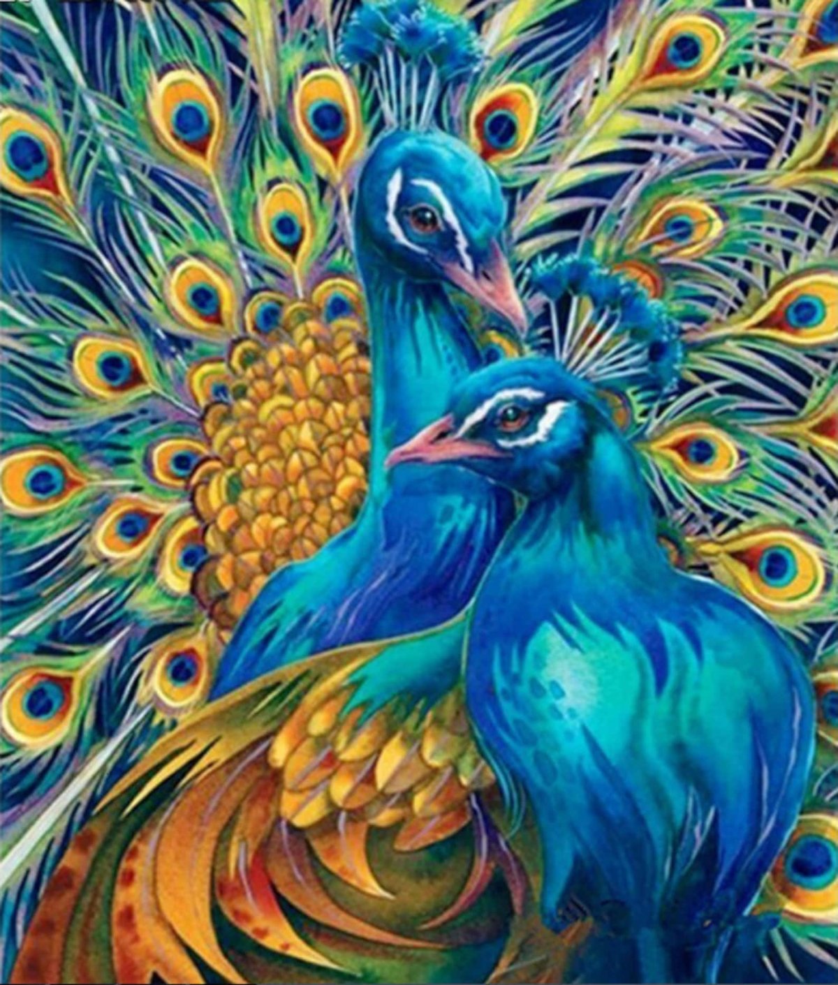 Полотенце кухонное Павлин акварелью