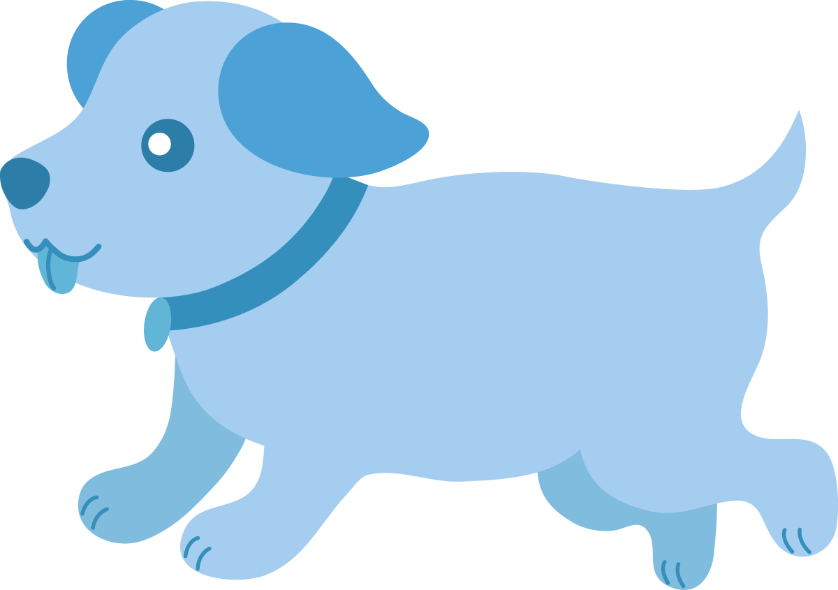 Собака на синем фоне