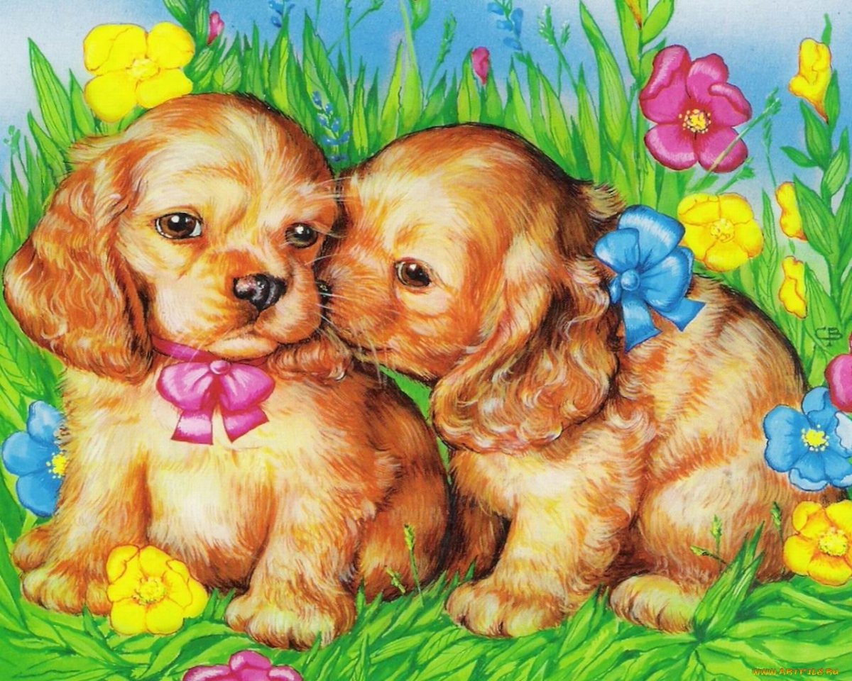 Картина щенка для детей