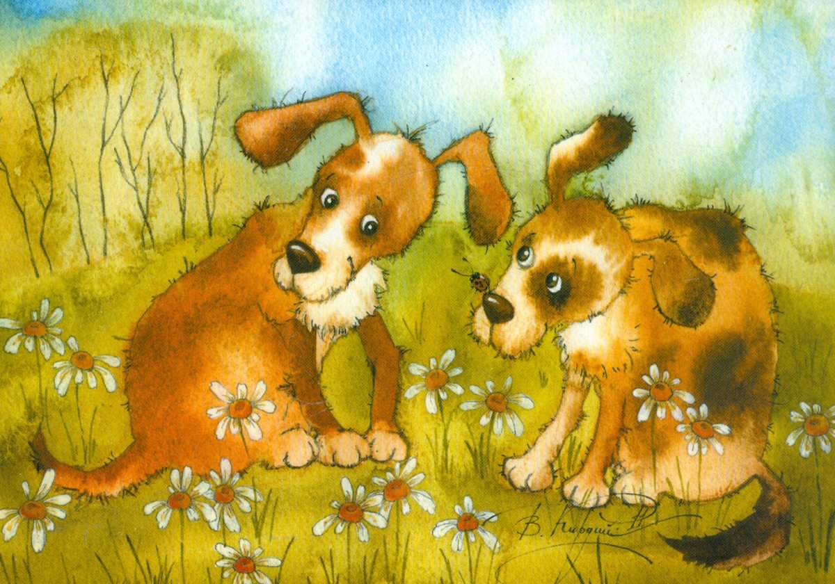 Картины с милыми собаками