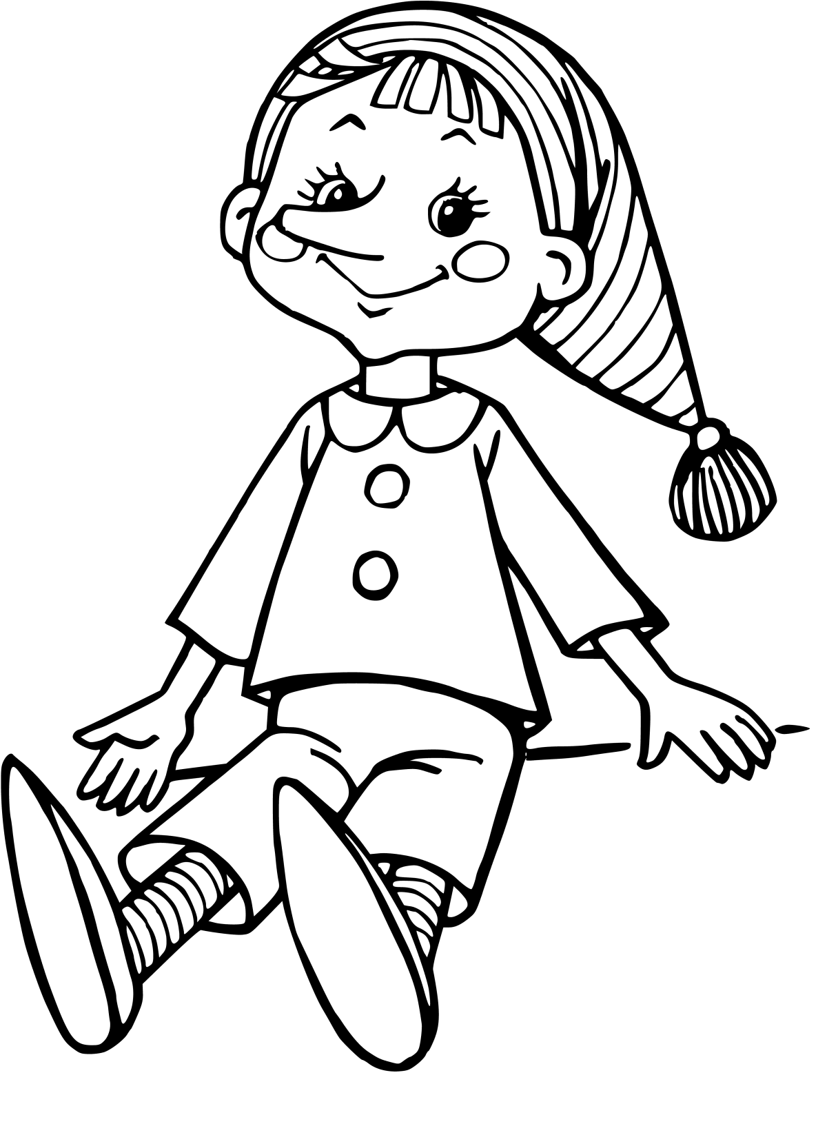 Буратино. Раскраска.