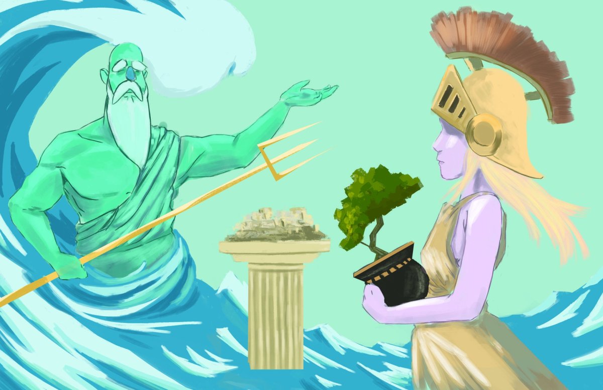 Афина и Посейдон спор