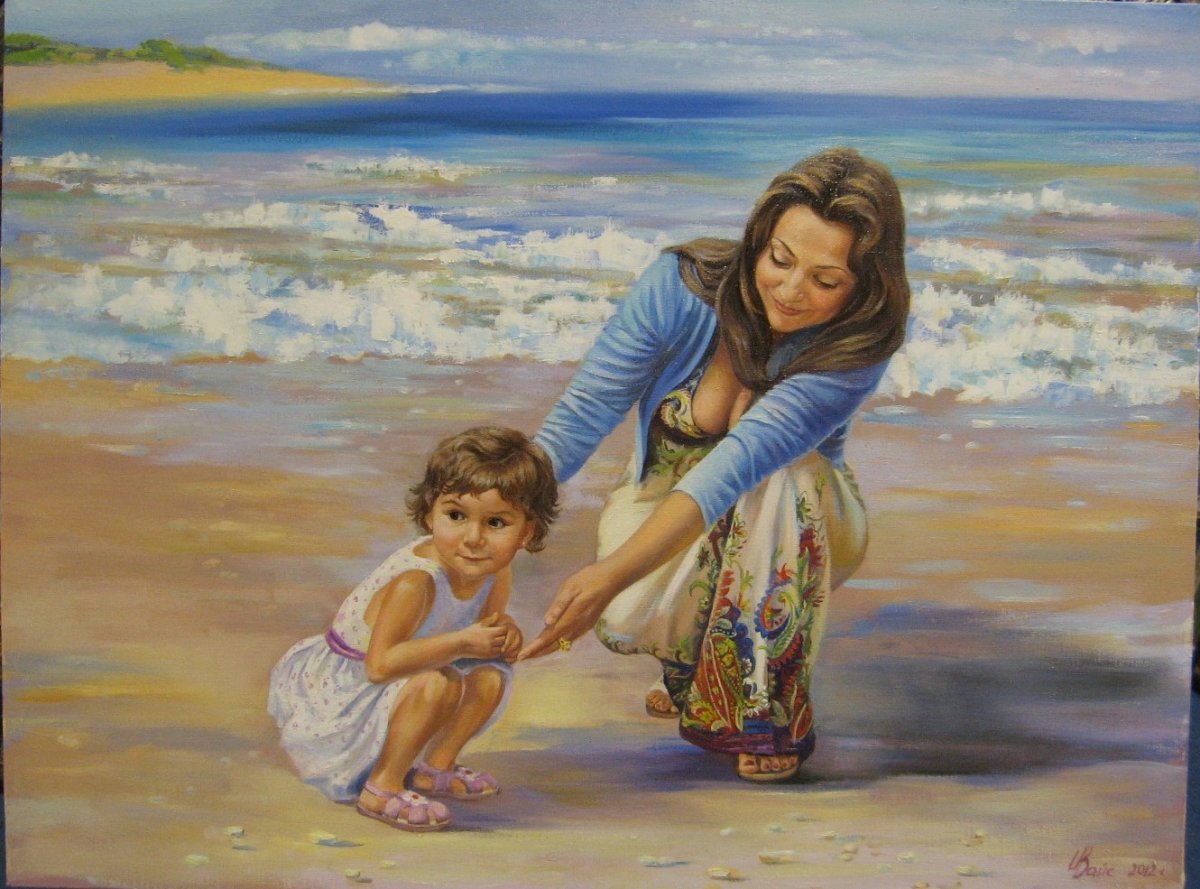 Мама с ребенком живопись