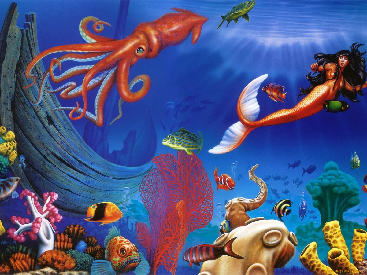 Морское дно мультяшное