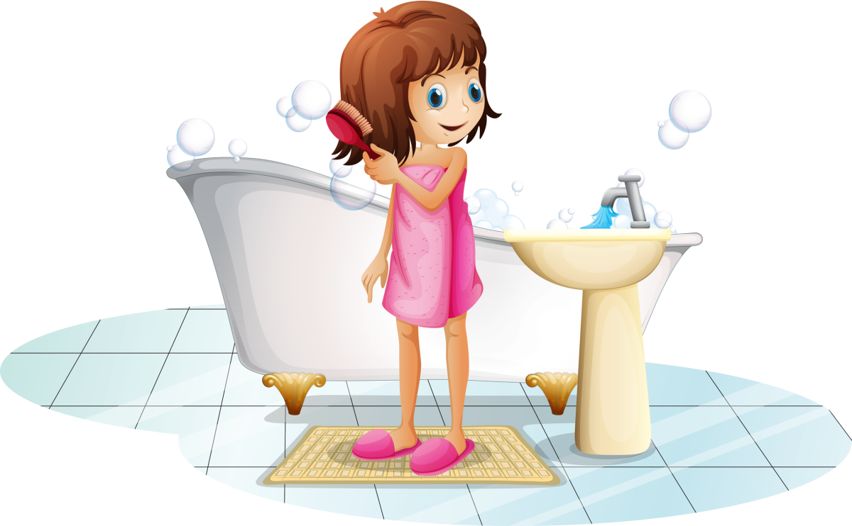 Умывается на белом фоне