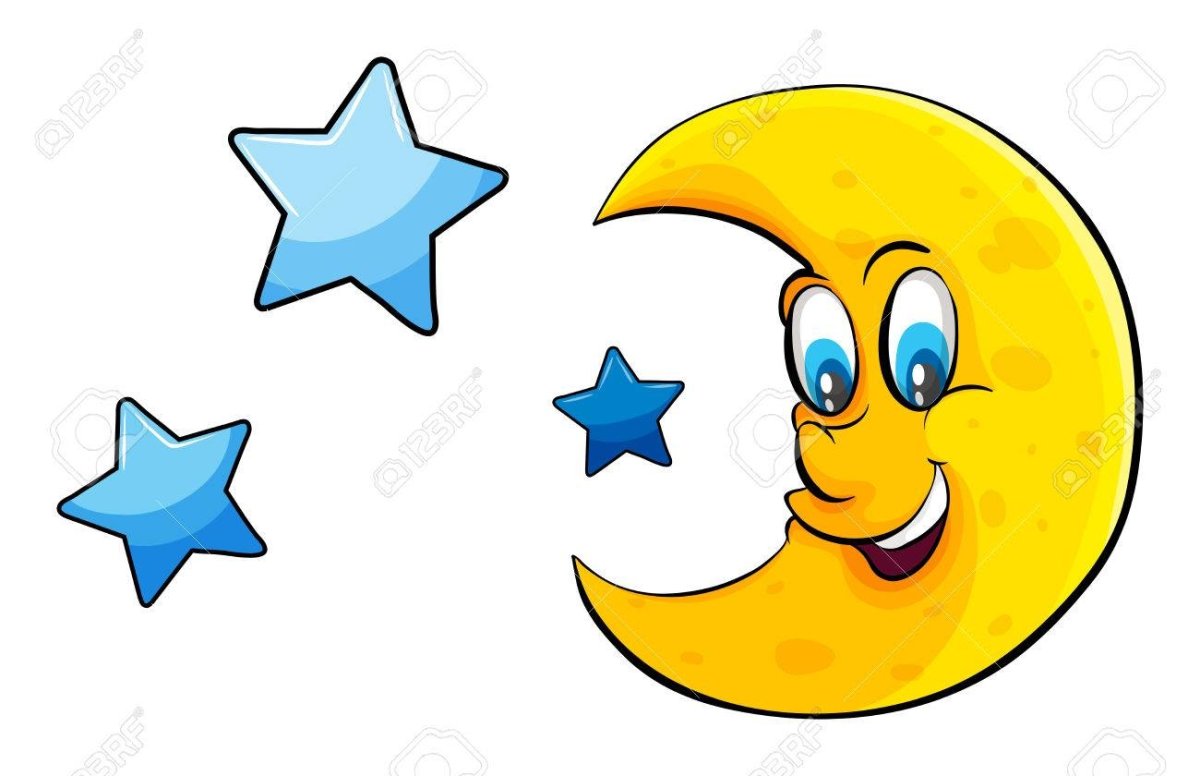 Луна и звезды мультяшные