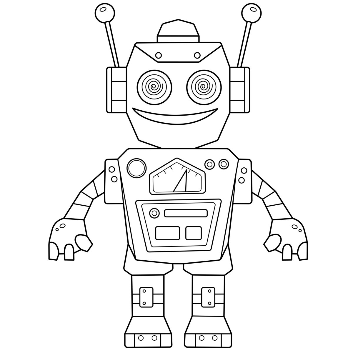 Лицо робота раскраска