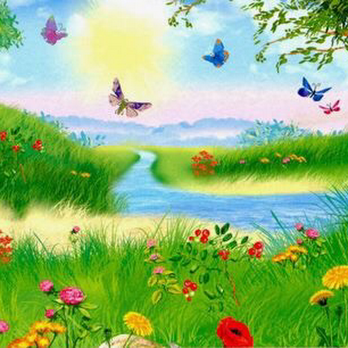 Пейзаж лето для детей