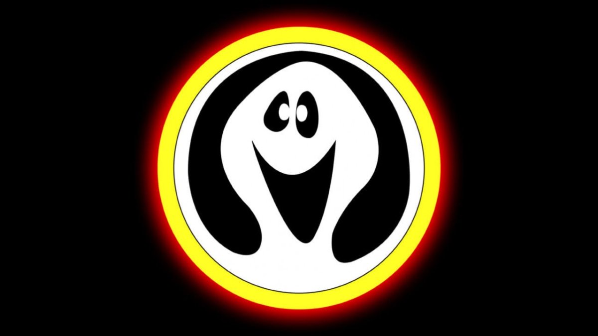 Охота за привидениями логотип на черном фоне