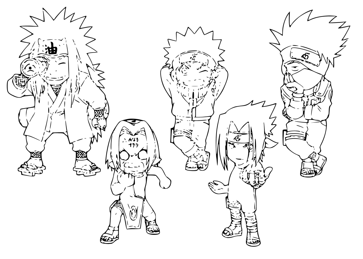 Раскраски аниме Наруто Саске и Наруто