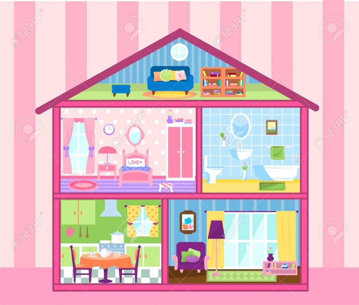 Дом с комнатами для детей