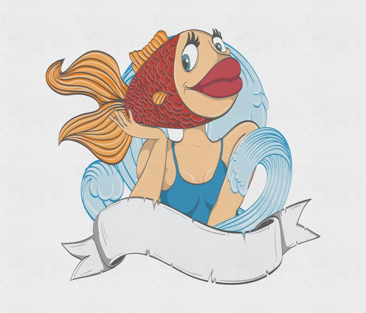 В синем море в белой пене Русалка