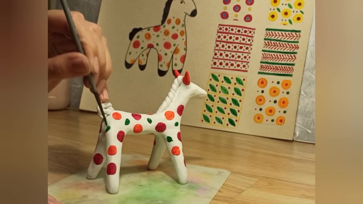 Трафарет дымковской игрушки для росписи для дошкольников