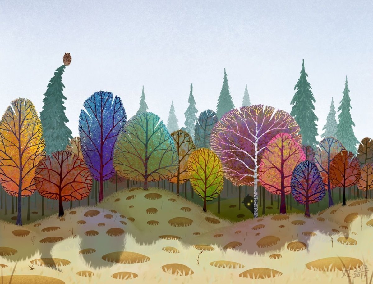 Декоративное рисование пейзажа