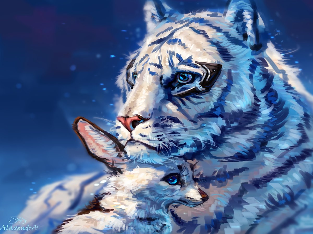 Новогодний тигр арт