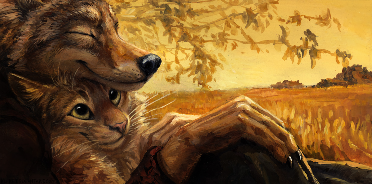 Тигр и лиса вместе