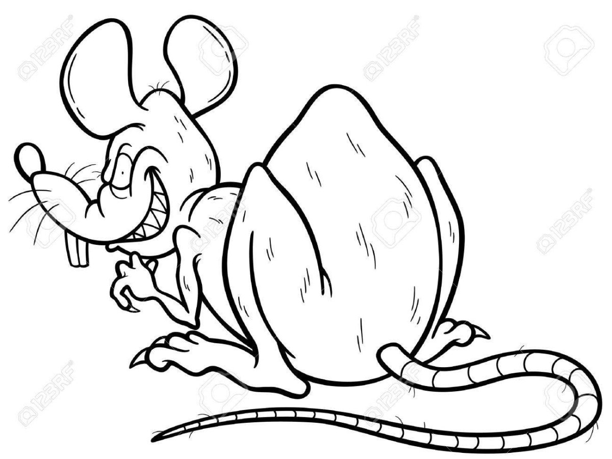 Раскраска мышка сложная