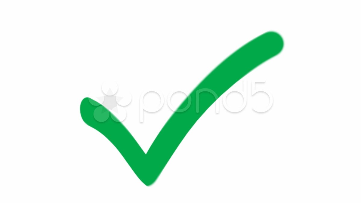 Зеленая галочка на прозрачном фоне