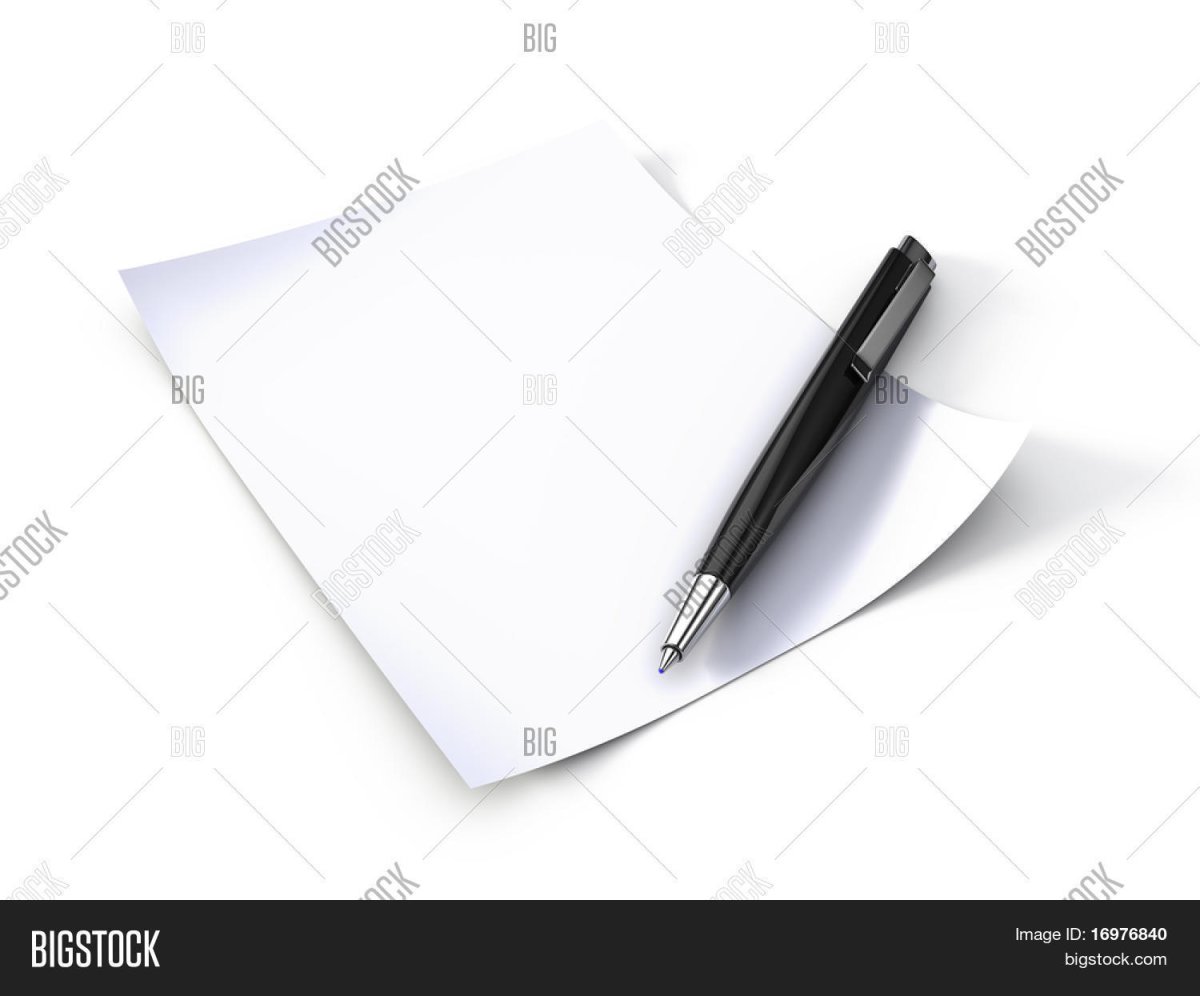 Фон с ручкой и бумагой