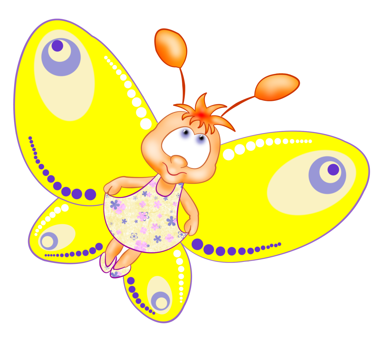 Красивые мультяшные бабочки