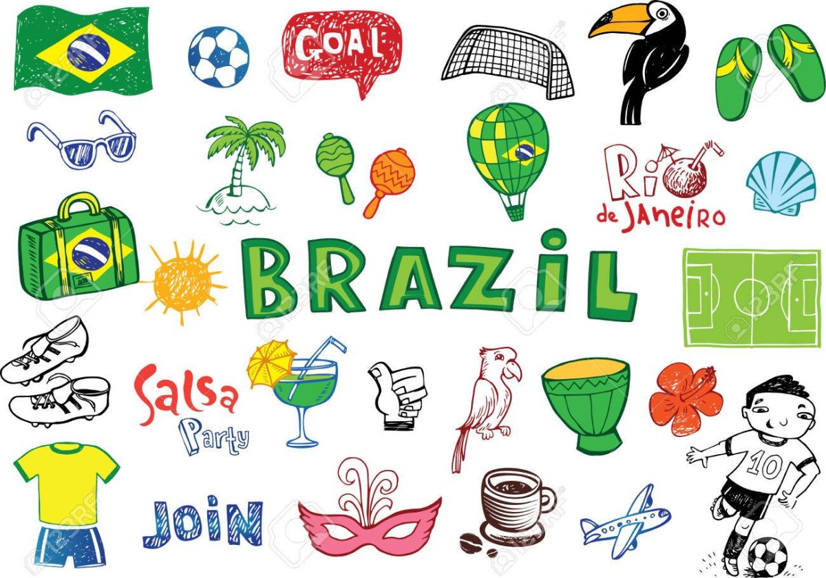 Бразилия на карте с флагом