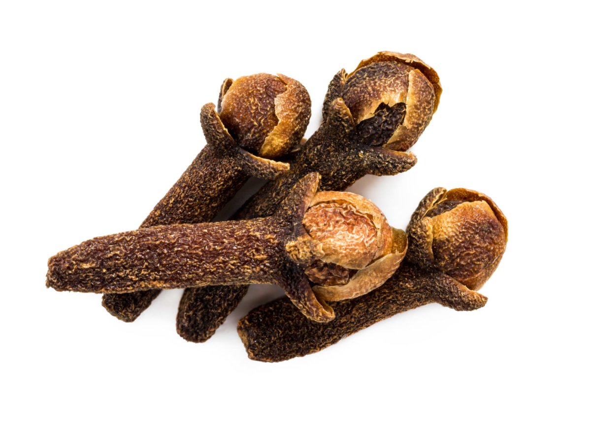 Гвоздика специя на белом фоне