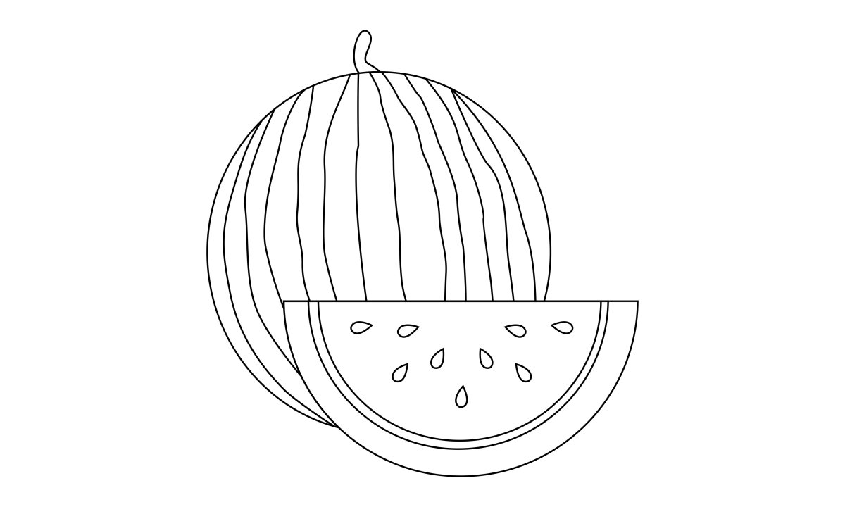 Арбуз черно белый клипарт