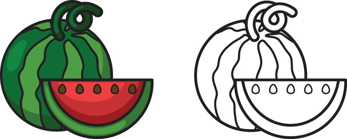 Раскраска много арбузов