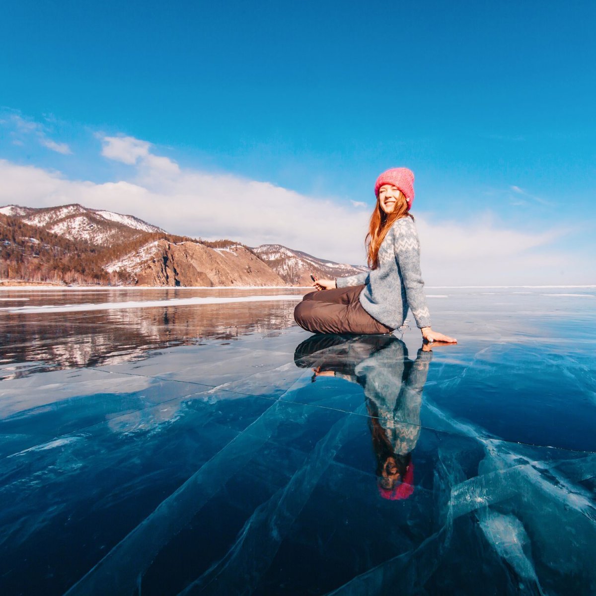 Фотосессия на зимнем Байкале