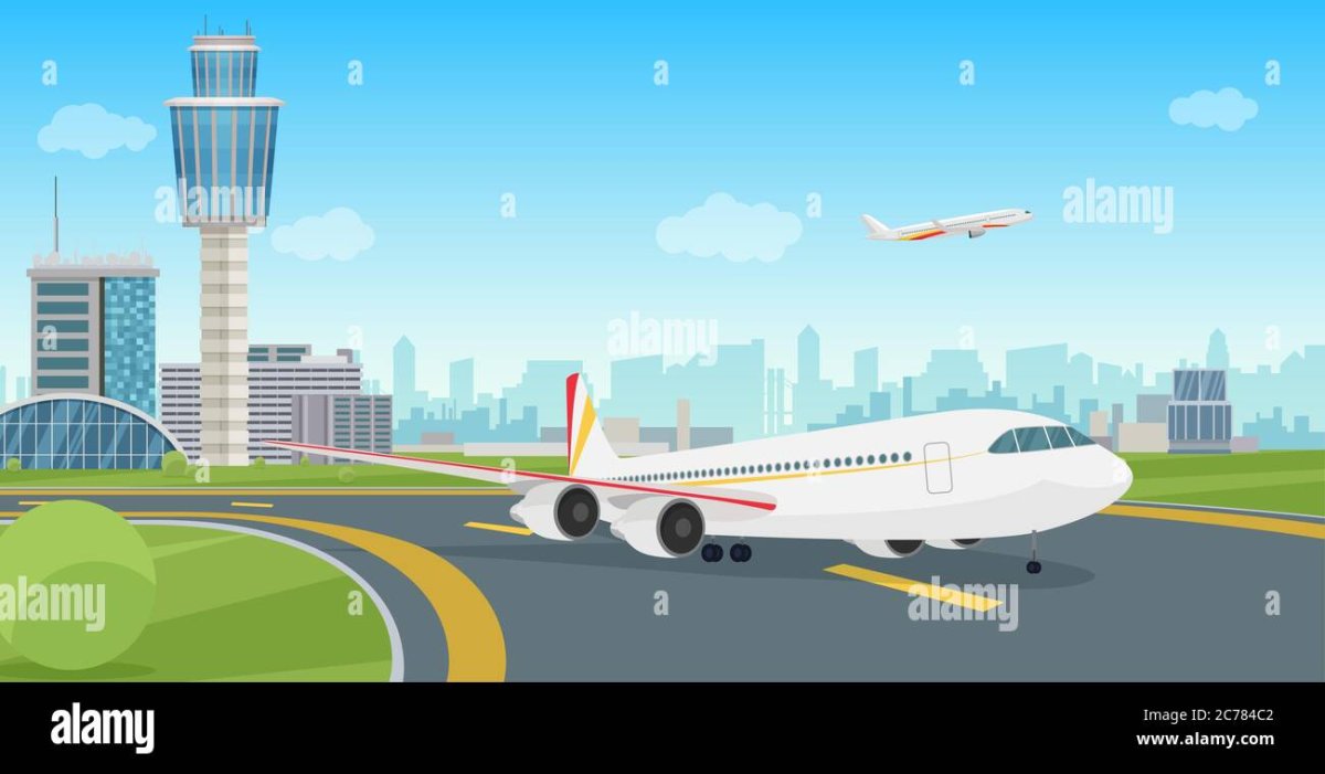 Самолет в аэропорту вектор