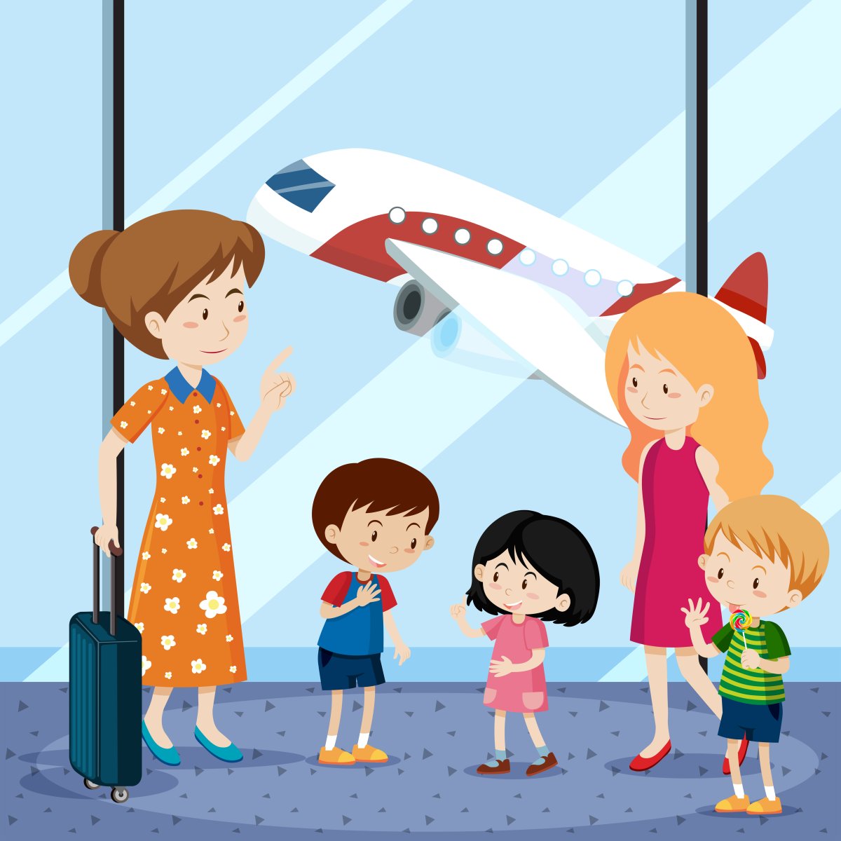 Векторные иллюстрации люди в самолете