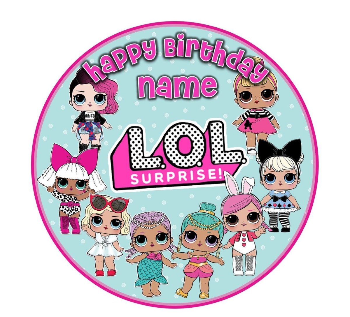 Шаблон для съедобной печати на торт ЛОЛ