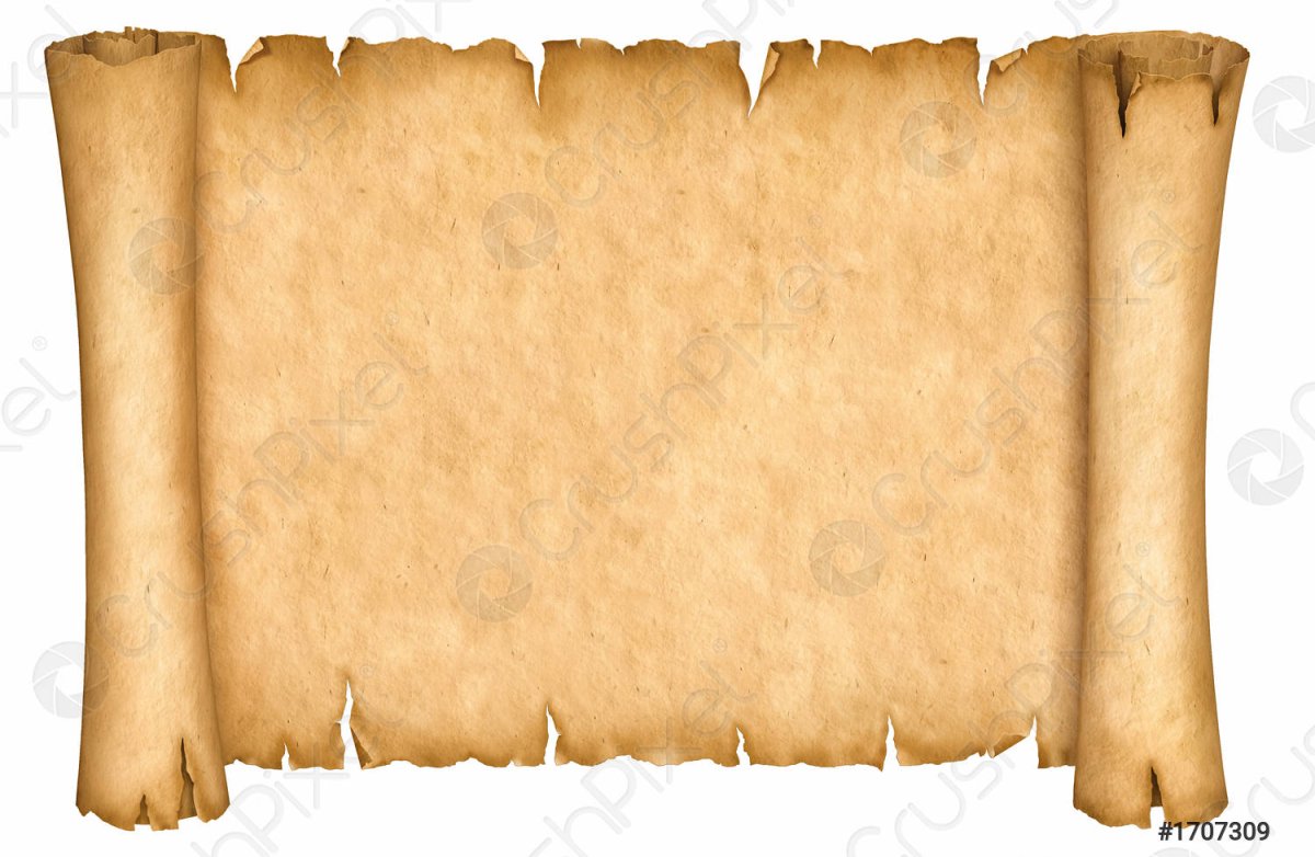 Развернутый Папирус на белом фоне