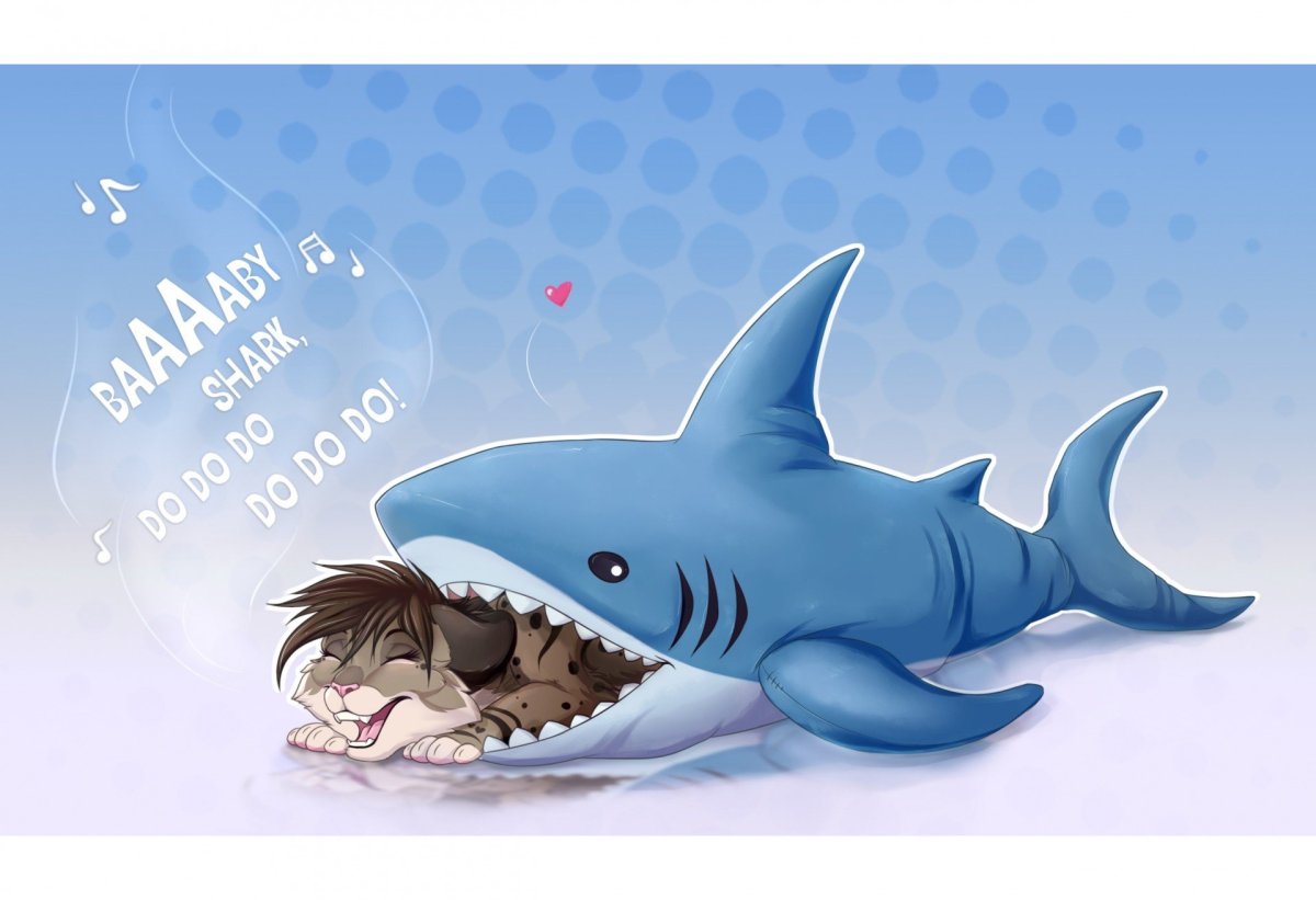 Милая акула для срисовки