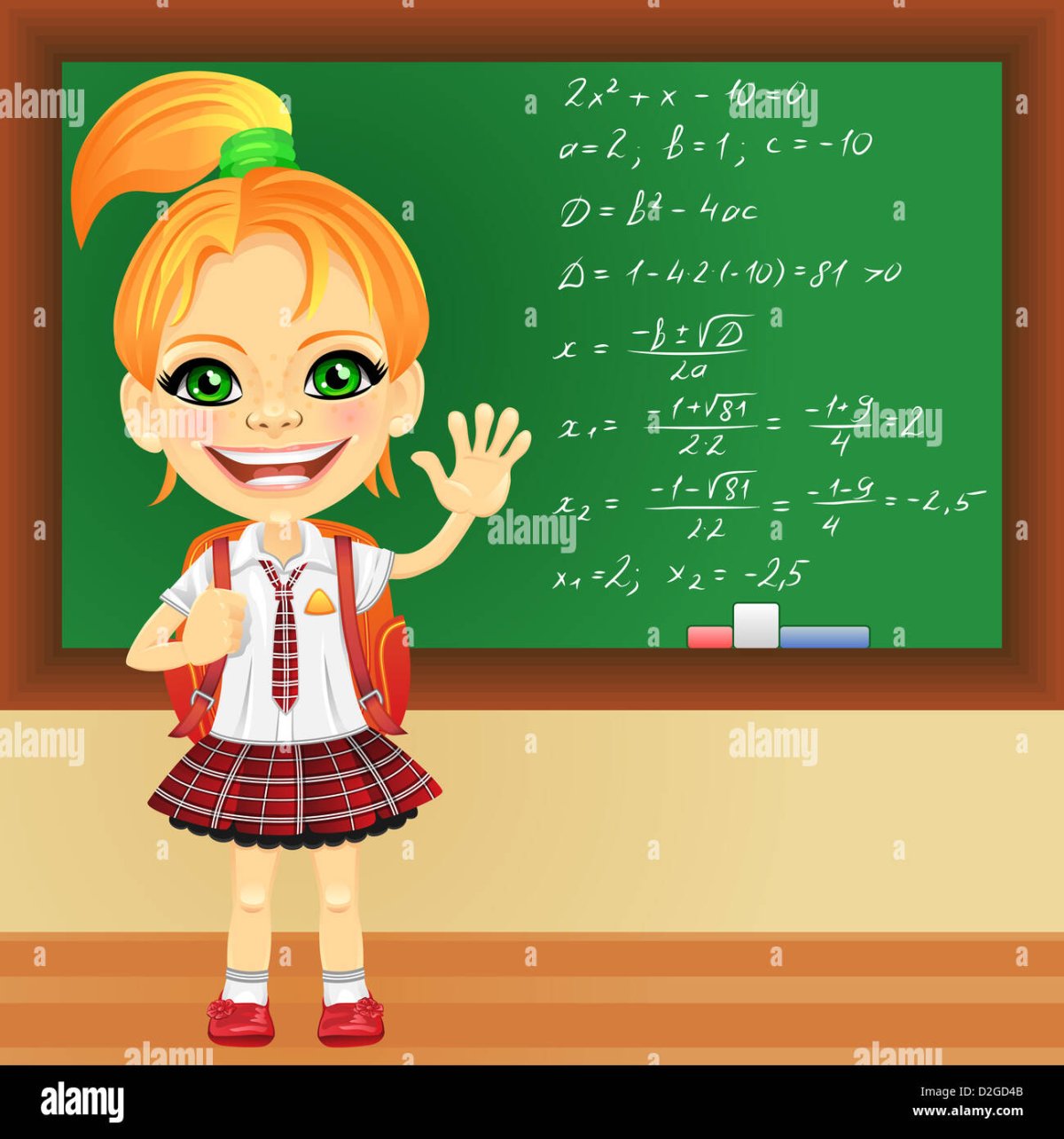 Девочка школьница у доски