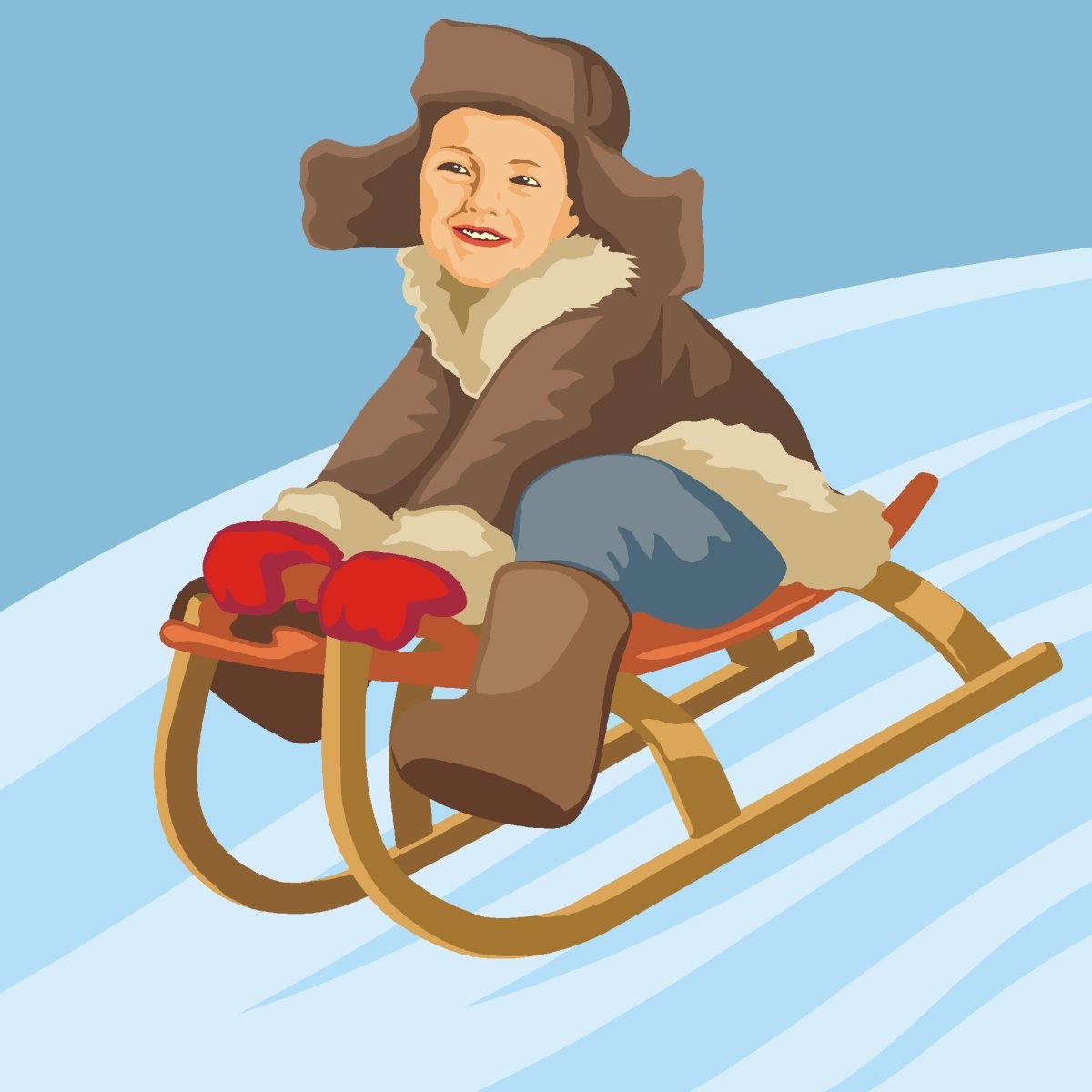 Мальчик на санках