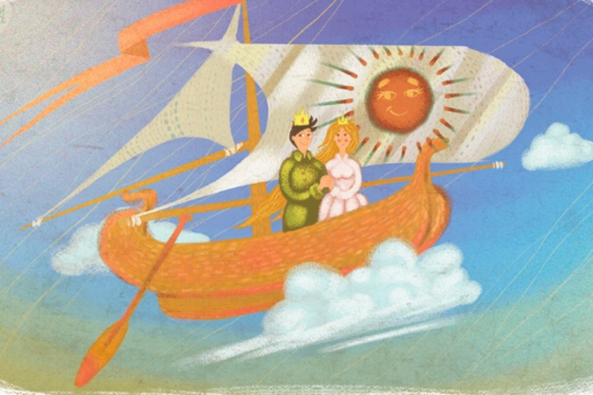 Илюстрация сказки "Летучий корабль"