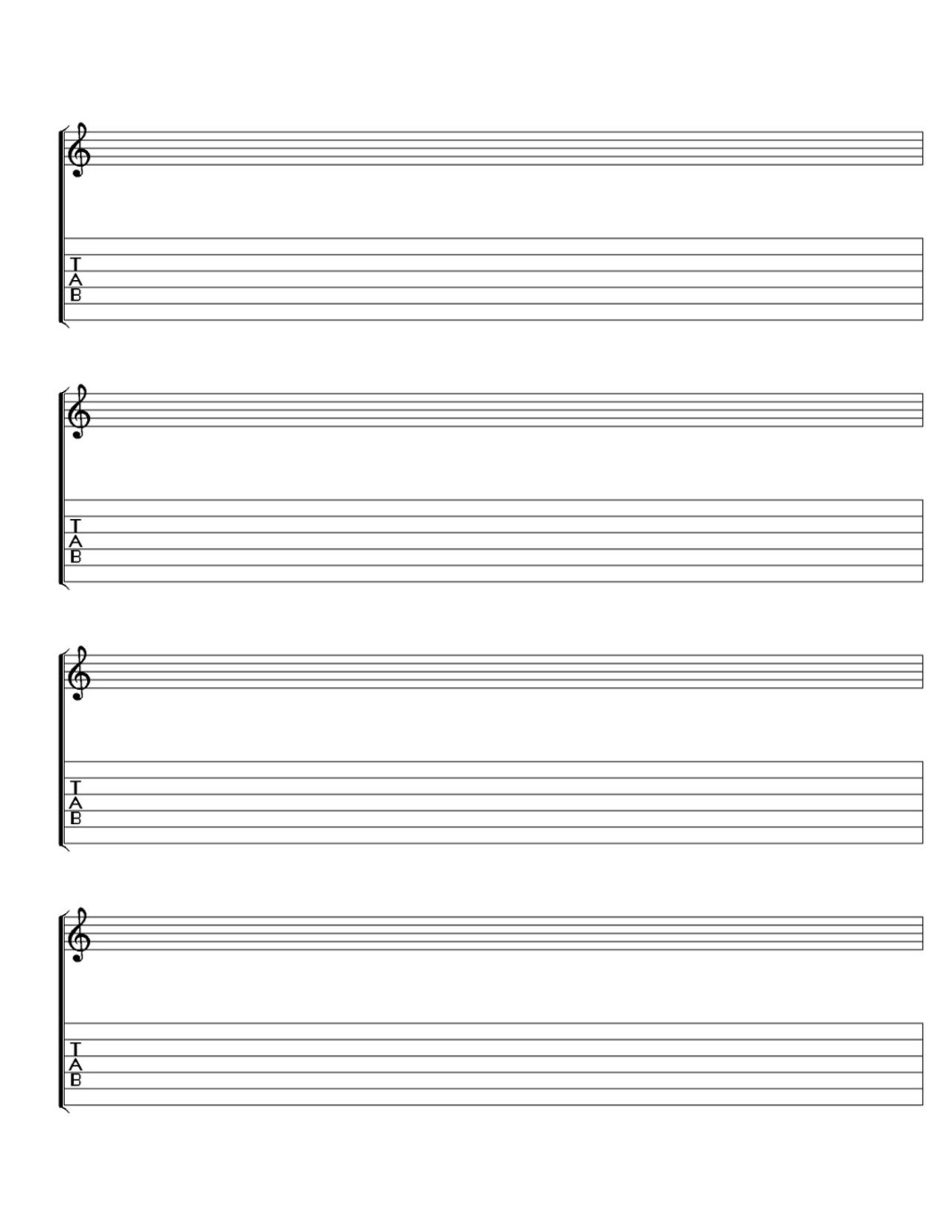Нотный стан и табы для гитары