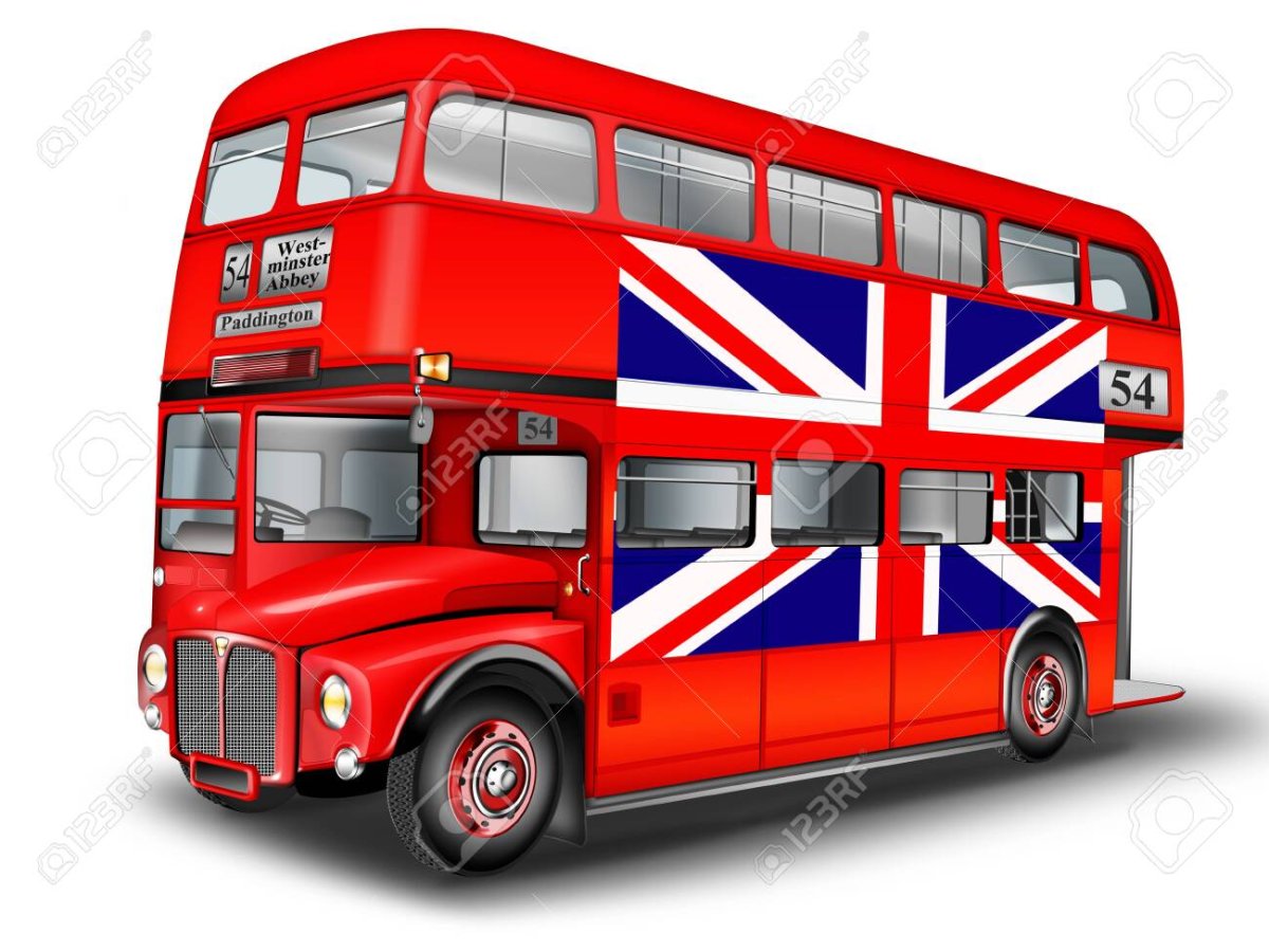 Английский автобус стикер