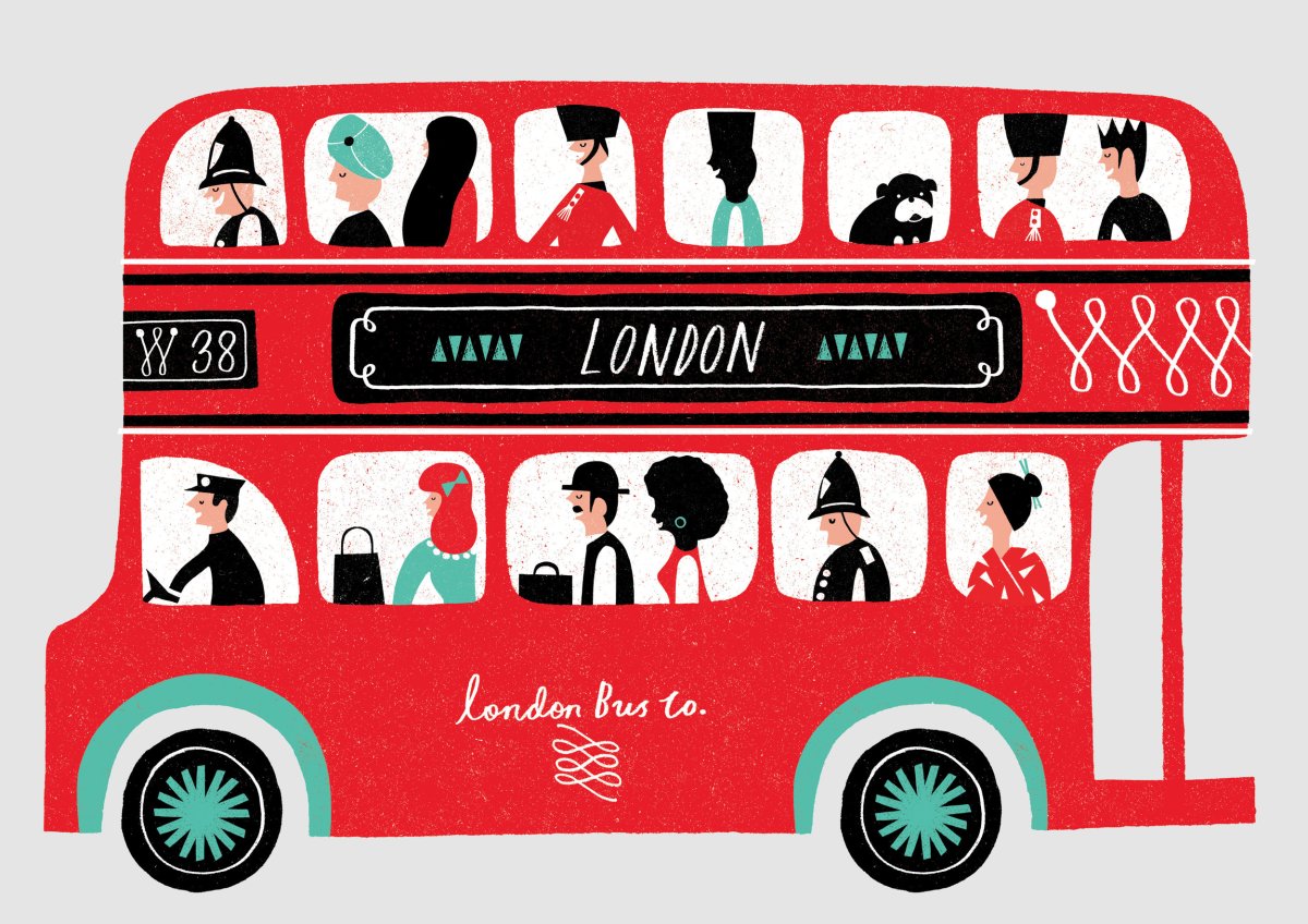 Английский автобус плакат