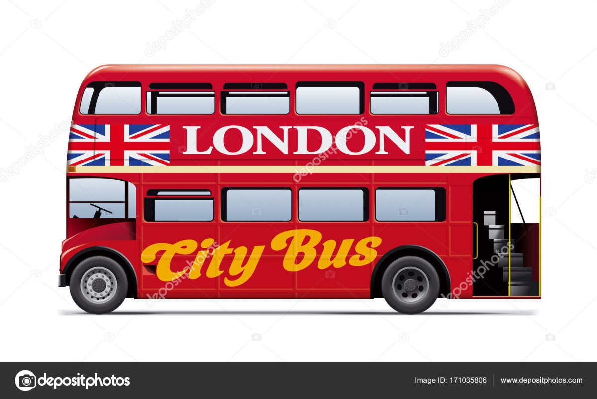 Лондонский автобус на прозрачном фоне