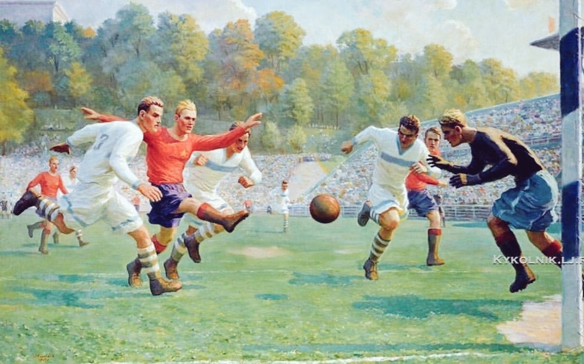 Картина футбольный матч