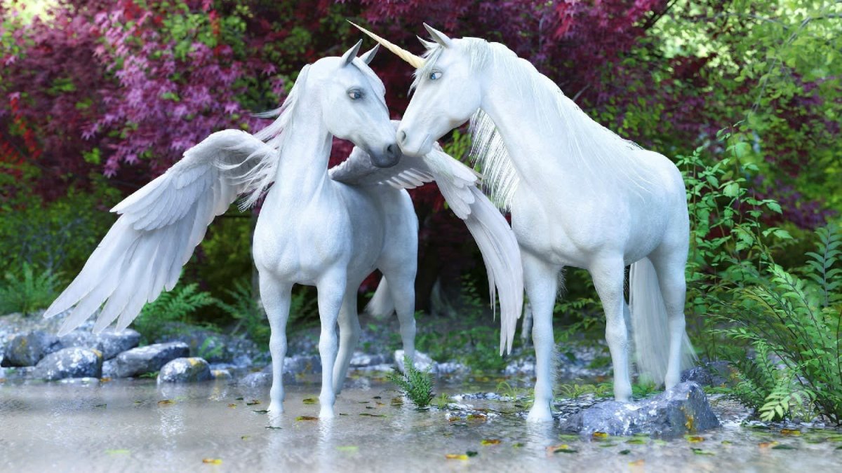 Рисунки гуашью Единорог