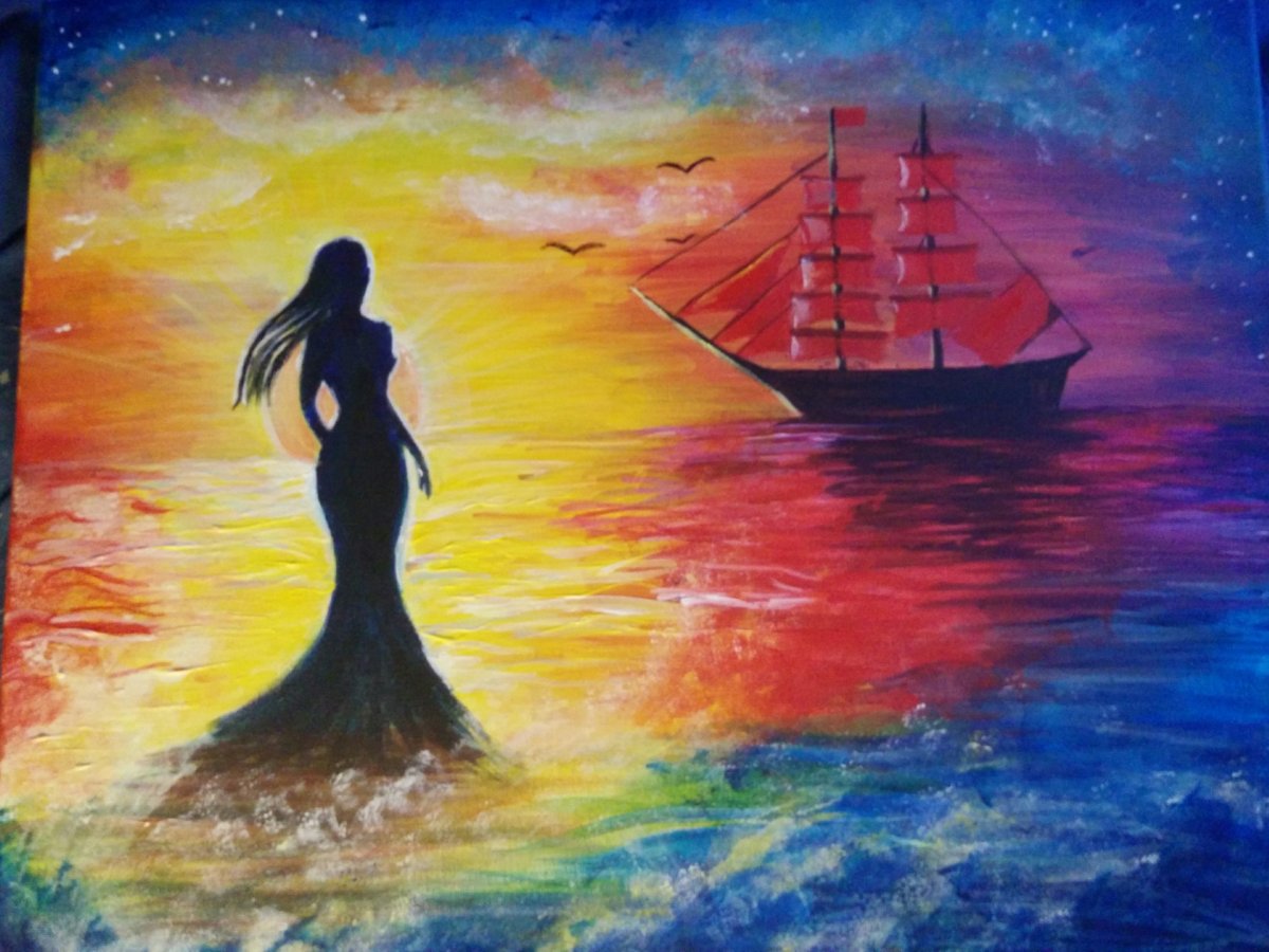 Правополушарное рисование Алые паруса