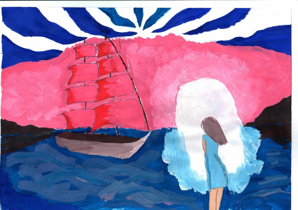 Корабль Алые паруса раскраска для детей