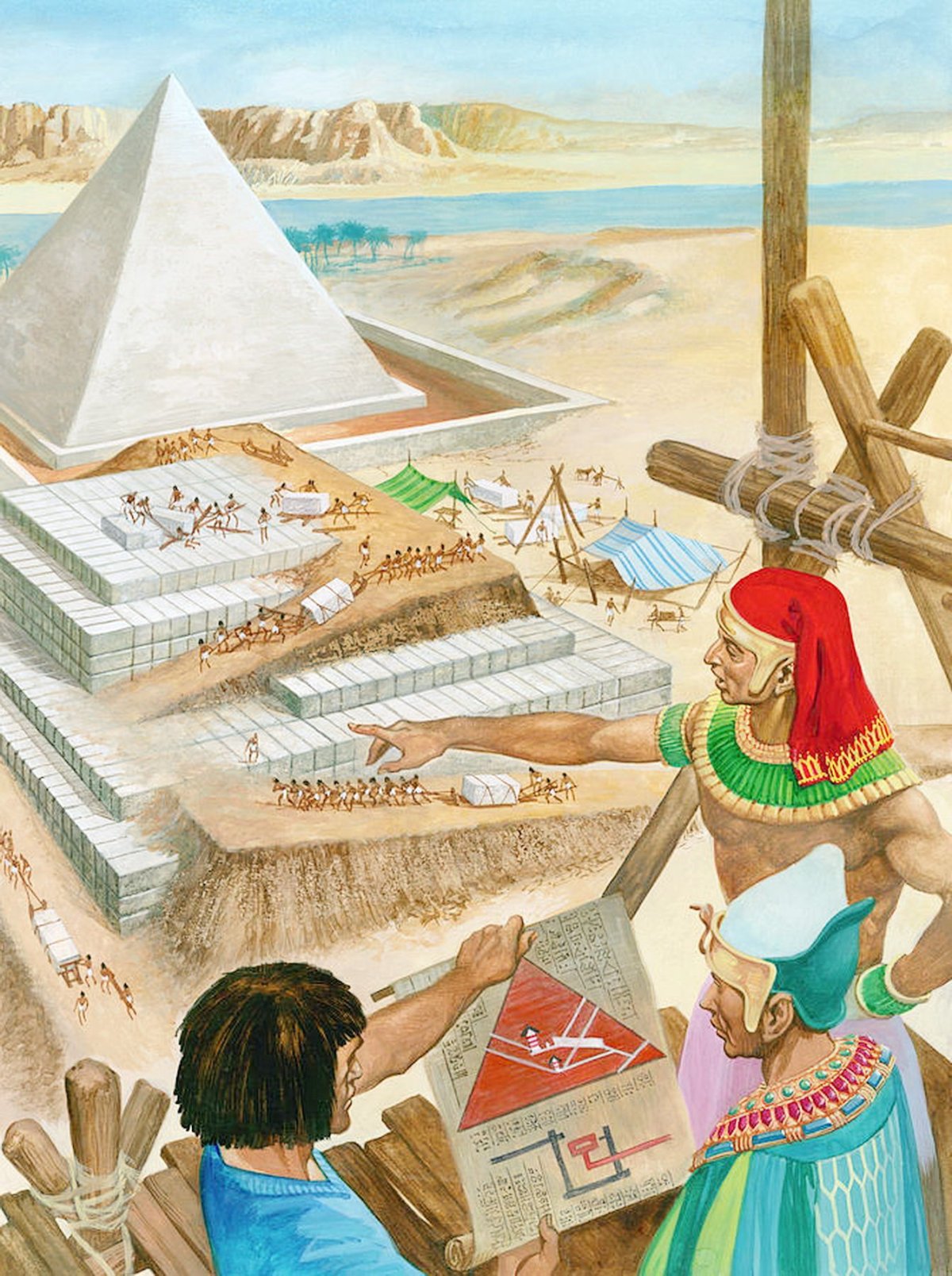 Постройка пирамид в древнем Египте