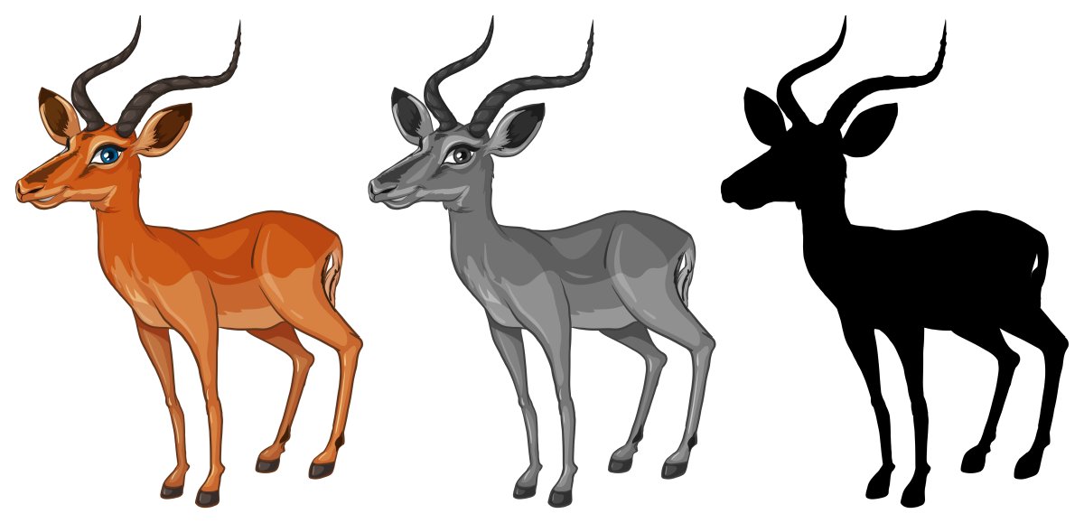 Джейран для детей на прозрачном фоне