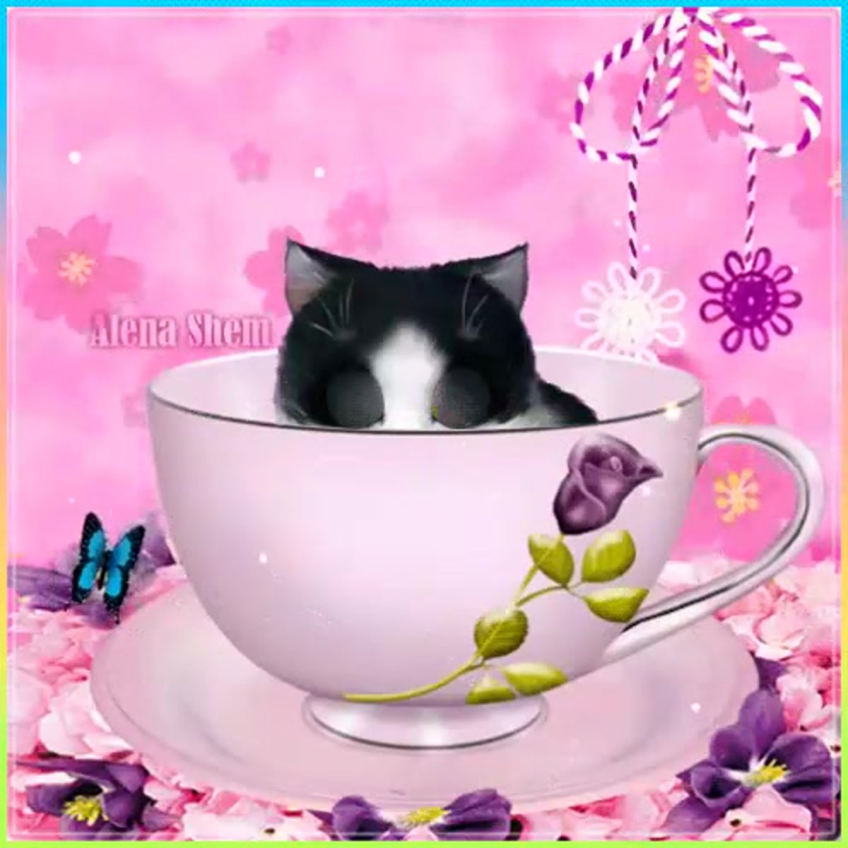 Стикеры с добрым утром с котятами