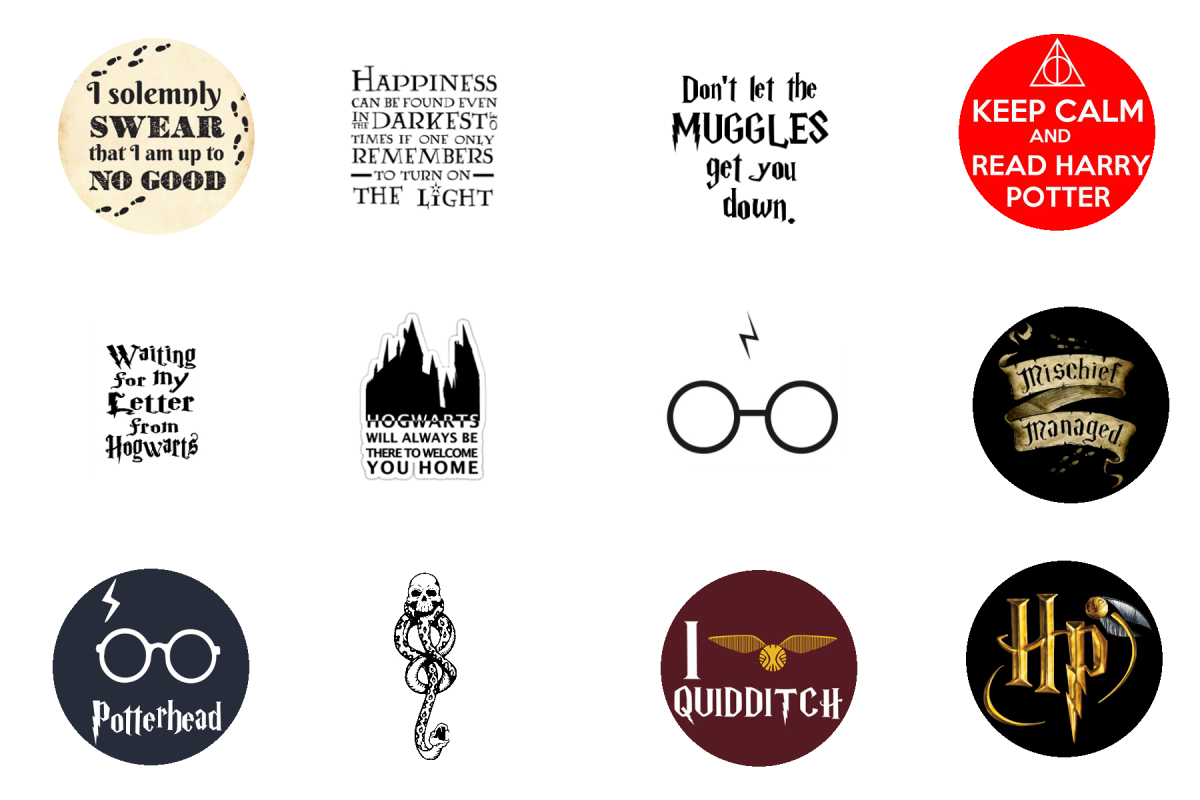Гарри Поттер наклейки круглые